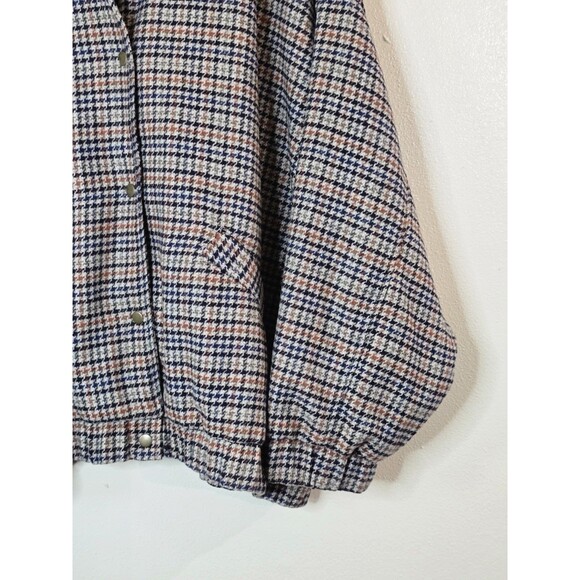 Old Navy Houndstooth Bomber Jacket Short Lined Plus Womens Size 3X Brown - Picture 4 of 11